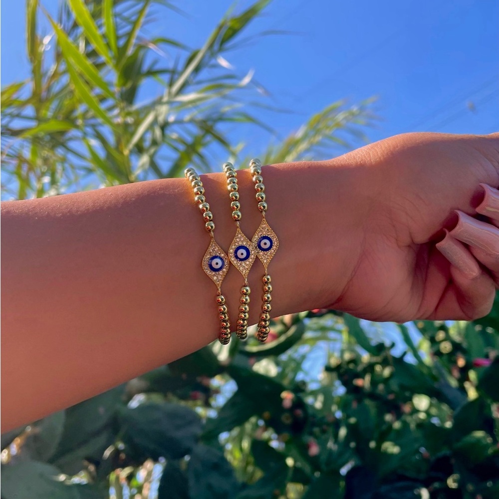 New Gold Plated Evil Eye Bracelet